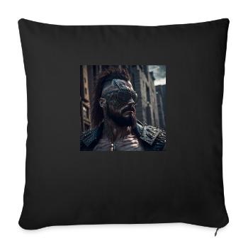 Future Cyberpunkt Warrior - Sofakissenbezug 45 x 45 cm - Schwarz - Vorne