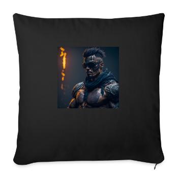 Future Cyberpunkt Warrior - Sofakissenbezug 45 x 45 cm - Schwarz - Vorne