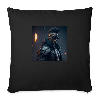 Future Cyberpunkt Warrior - Sofakissenbezug 45 x 45 cm - Schwarz - Vorne