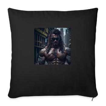 Future Cyberpunkt Warrior - Sofakissenbezug 45 x 45 cm - Schwarz - Vorne