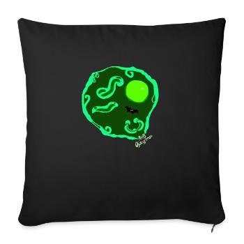 Fried egg by Isabel B. - Sofa pillowcase 17,3'' x 17,3'' (45 x 45 cm) - black - Front