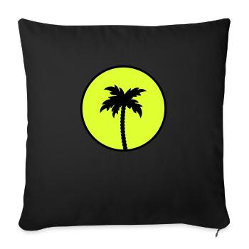 Palm tree design - Sofa pillowcase 17,3'' x 17,3'' (45 x 45 cm) - black - Front
