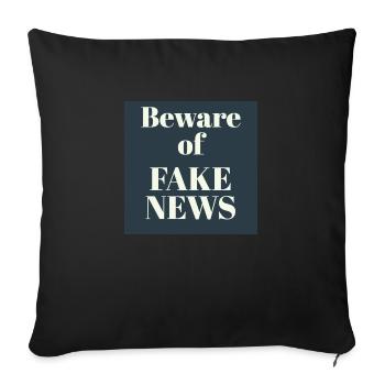 FAKE NEWS Text Design - Sofa pillowcase 17,3'' x 17,3'' (45 x 45 cm) - black - Front