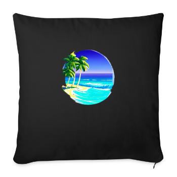 Palm Islands Sun Summer Holiday Beach Palm Tree - Housse de coussin décorative 45 x 45 cm - noir - Devant