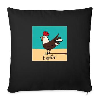 Eggster - Sofakissenbezug 45 x 45 cm - Schwarz - Vorne