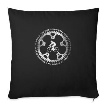 Bicycle and Woman - Sofa pillowcase 17,3'' x 17,3'' (45 x 45 cm) - black - Front