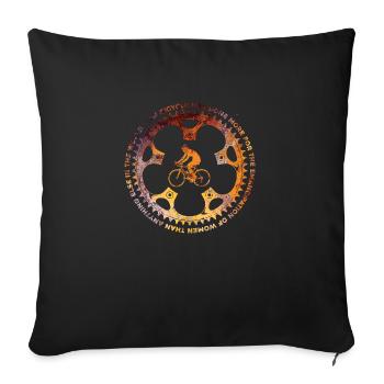 Bicycle and Woman - Sofa pillowcase 17,3'' x 17,3'' (45 x 45 cm) - black - Front