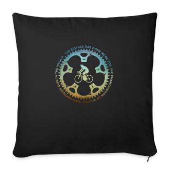 Bicycle and Woman - Sofa pillowcase 17,3'' x 17,3'' (45 x 45 cm) - black - Front
