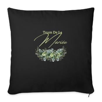 Team de la mariée floral - Housse de coussin décorative 45 x 45 cm - noir - Devant