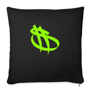 Dollarzeichen - Sofakissenbezug 45 x 45 cm - Schwarz - Vorne