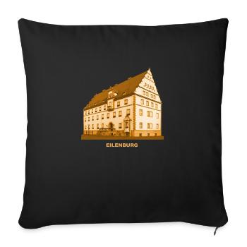 Eilenburg City Hall Saxony Düben Heath Mulde - Sofa pillowcase 17,3'' x 17,3'' (45 x 45 cm) - black - Front