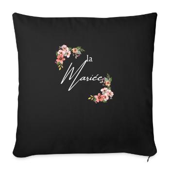 La mariée floral - Housse de coussin décorative 45 x 45 cm - noir - Devant