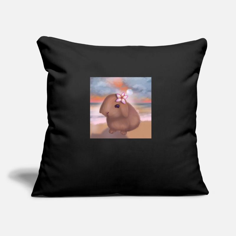 Lapin à la plage Housse de coussin décorative 45 x 45 cm