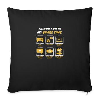 GAMING IN SPARE TIME - Sofa pillowcase 17,3'' x 17,3'' (45 x 45 cm) - black - Front