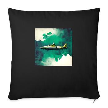 Weltraum-U-Boot-Kampfjet - Sofakissenbezug 45 x 45 cm - Schwarz - Vorne