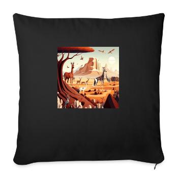 Safari - Sofa pillowcase 17,3'' x 17,3'' (45 x 45 cm) - black - Front