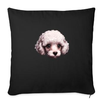 Caniche Dog Propriétaire Chien Love Poodle Puppy Puppy Puppy - Housse de coussin décorative 45 x 45 cm - noir - Devant