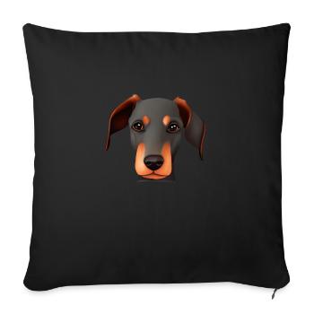 Doberman Chien Doberman Puppy Doberman Dresseur - Housse de coussin décorative 45 x 45 cm - noir - Devant