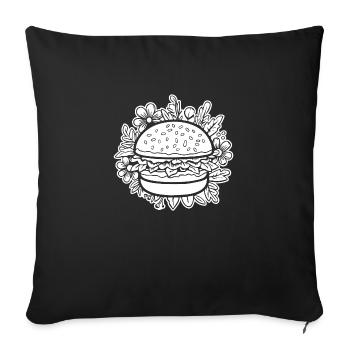 hamburgers, fast food, barbecues, cheeseburgers - Sofa pillowcase 17,3'' x 17,3'' (45 x 45 cm) - black - Front