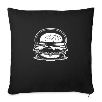 hamburgers, fast food, barbecues, cheeseburgers - Sofa pillowcase 17,3'' x 17,3'' (45 x 45 cm) - black - Front