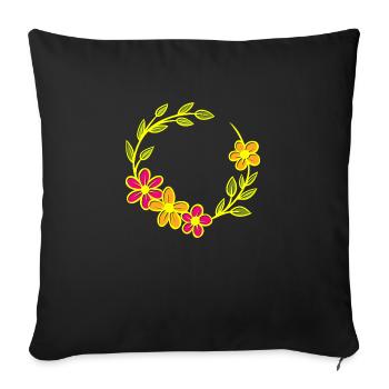 Flower Flower Plant - Sofa pillowcase 17,3'' x 17,3'' (45 x 45 cm) - black - Front