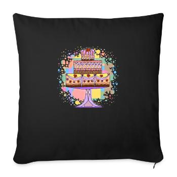 Cake - Sofa pillowcase 17,3'' x 17,3'' (45 x 45 cm) - black - Front