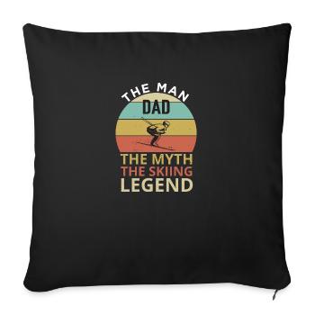 Ski The Man Dad The Myth The Legend Skier - Sofa pillowcase 17,3'' x 17,3'' (45 x 45 cm) - black - Front