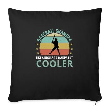 Baseball Grandpa Like A Regular Grandpa But Cooler - Sofa pillowcase 17,3'' x 17,3'' (45 x 45 cm) - black - Front