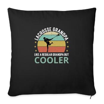 Lacrosse Grandpa Like A Regular Grandpa But Coole - Sofa pillowcase 17,3'' x 17,3'' (45 x 45 cm) - black - Front
