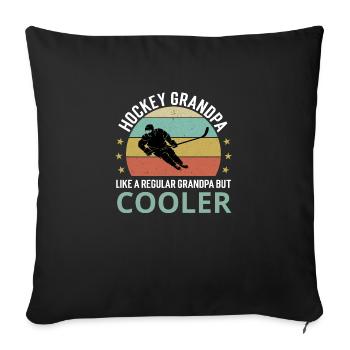 Hockey Grandpa Like A Regular Grandpa But Cooler - Sofa pillowcase 17,3'' x 17,3'' (45 x 45 cm) - black - Front
