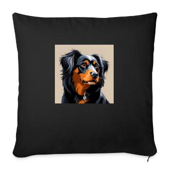 Chien - Housse de coussin décorative 45 x 45 cm - noir - Devant