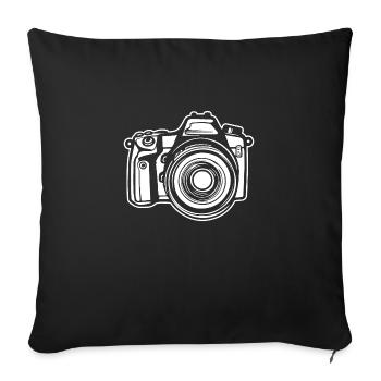 Photographer Photography Photography Camera - Sofa pillowcase 17,3'' x 17,3'' (45 x 45 cm) - black - Front