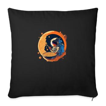Interstellar Noodles, Fueling Astronauts - Sofa pillowcase 17,3'' x 17,3'' (45 x 45 cm) - black - Front