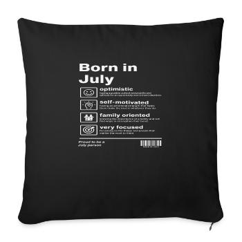 Born in July - Sofakissenbezug 45 x 45 cm - Schwarz - Vorne