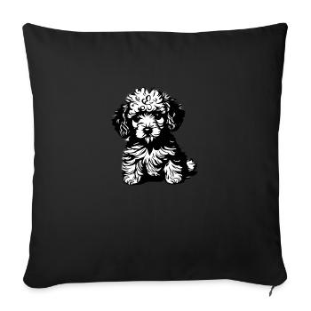 Puppy Poodle Dog Owner Dog Love Poodle Puppy - Sofa pillowcase 17,3'' x 17,3'' (45 x 45 cm) - black - Front