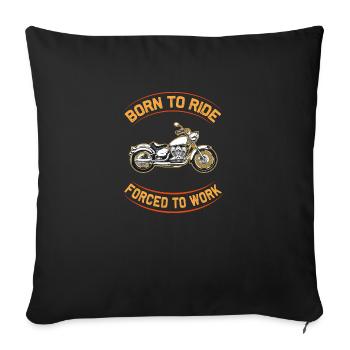 Conception Born To Ride Chopper - Housse de coussin décorative 45 x 45 cm - noir - Devant