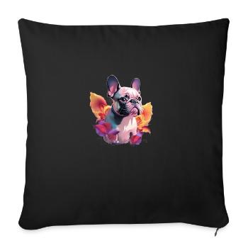 French Bulldog - Sofa pillowcase 17,3'' x 17,3'' (45 x 45 cm) - black - Front