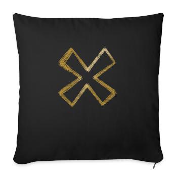 Golden cross - Sofa pillowcase 17,3'' x 17,3'' (45 x 45 cm) - black - Front