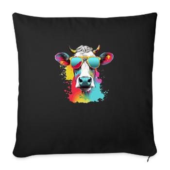 Acki die coole Kuh - Sofakissenbezug 45 x 45 cm - Schwarz - Vorne