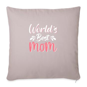 Meilleure maman du monde - Housse de coussin décorative 45 x 45 cm - taupe clair - Devant