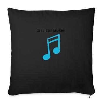 ICH LIEBE MUSIK! - Sofakissenbezug 45 x 45 cm - Schwarz - Vorne