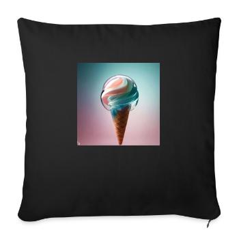 eis flow - Sofakissenbezug 45 x 45 cm - Schwarz - Vorne