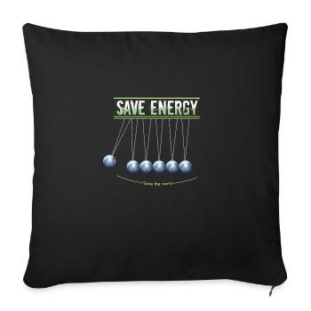 Save energy - Sofa pillowcase 17,3'' x 17,3'' (45 x 45 cm) - black - Front