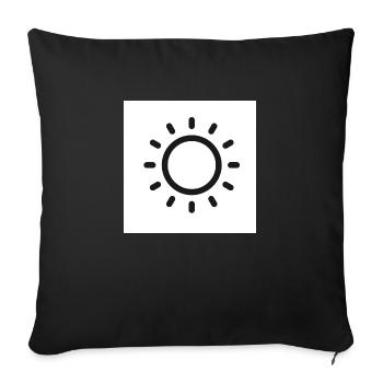 schlichtes Sonnen Symbol - Sofakissenbezug 45 x 45 cm - Schwarz - Vorne