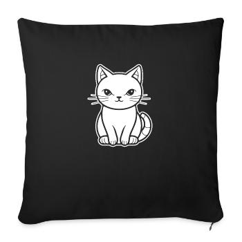 Cat Cat Kitten Cat Lady - Sofa pillowcase 17,3'' x 17,3'' (45 x 45 cm) - black - Front