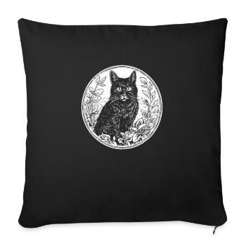 Cat Cat Kitten Cat Lady - Sofa pillowcase 17,3'' x 17,3'' (45 x 45 cm) - black - Front