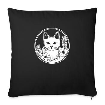 Cat Cat Kitten Cat Lady - Sofa pillowcase 17,3'' x 17,3'' (45 x 45 cm) - black - Front