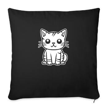 Cat Cat Kitten Cat Lady - Sofa pillowcase 17,3'' x 17,3'' (45 x 45 cm) - black - Front