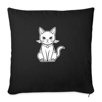 Chat chaton chaton dame - Housse de coussin décorative 45 x 45 cm - noir - Devant