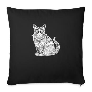 Cat Cat Kitten Cat Lady - Sofa pillowcase 17,3'' x 17,3'' (45 x 45 cm) - black - Front